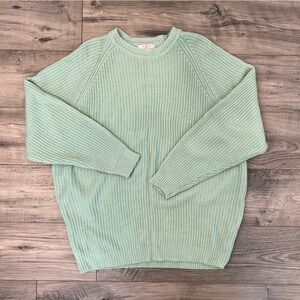 Vintage Green Blue Chunky Knit Oversized Sweater- 3X